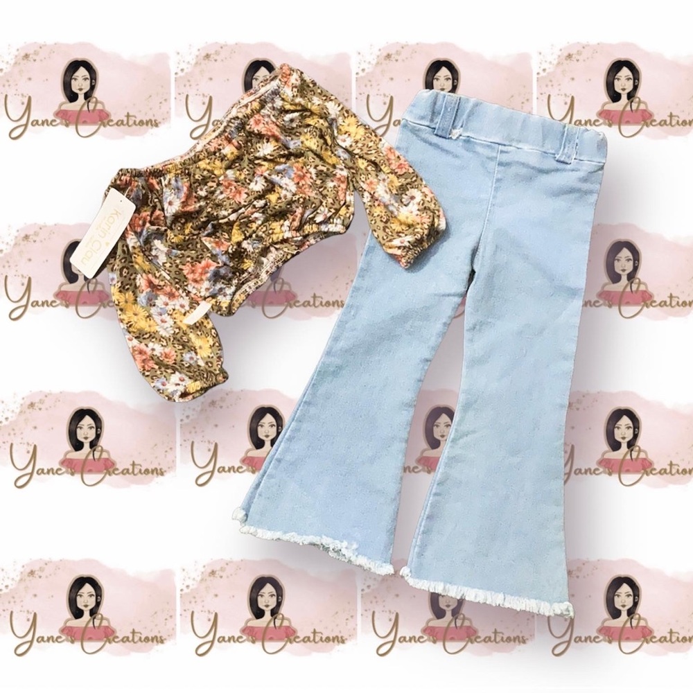Toddler Crop top and flare jeans